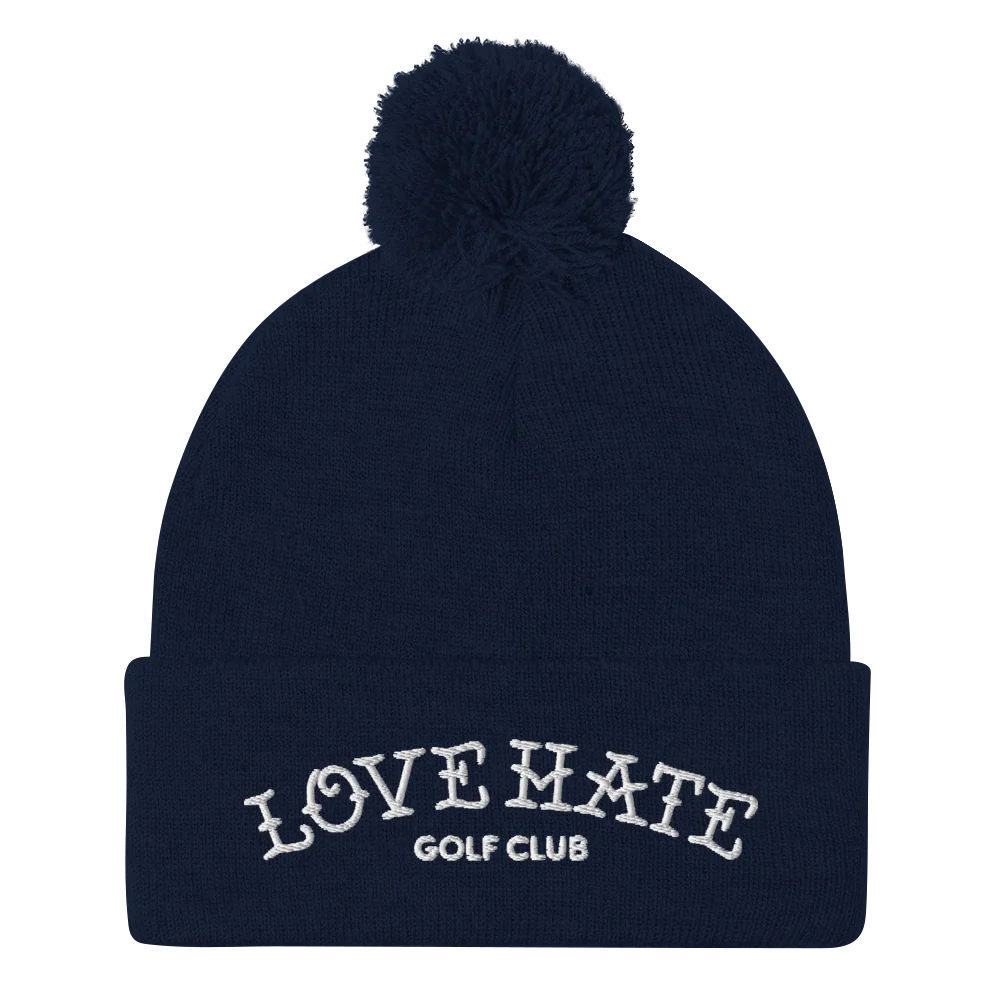 Love Hate Pom-Pom Beanie
